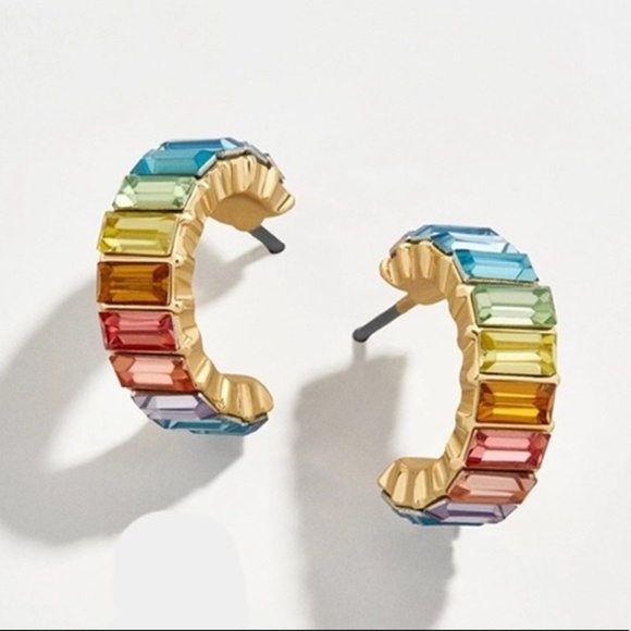 Jewelry - Rainbow Crystal Mini Hoops!